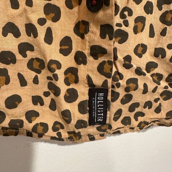 Vintage Hollister Cutout Tank Top Cheetah Print Size XL Epic Flex Button Down - Picture 4 of 6